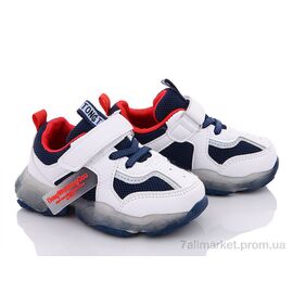 Кросівки дитячі модні Весна/осінь BD5513 бело-синий (8 пар р.22-27) "Class Shoes" недорого оптом від прямого постачальника