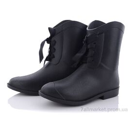Гумове взуття жіноче Весна/осінь B02 black (6 пар р.36-39) "Class Shoes" недорого оптом від прямого постачальника