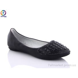 Фотография Балетки детские на девочку Весна/осень A7 blacK (8 пар р.32-37) "Леопард" недорого оптом от прямого поставщика