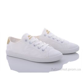 Кеди жіночі стильні Весна/осінь WB21 бело-золотой (5 пар р.36-40) "Class Shoes" недорого оптом від прямого постачальника