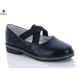 Фотография Туфли детские удобные Весна/осень D40-18 black (8 пар р.30-37) "Башили" недорого оптом от прямого поставщика