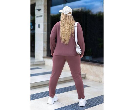 Костюм спортивный женский тёплый 027 brown р.48-58 "Bulavka" недорого оптом от прямого поставщика, изображение 2 Фотография Костюм спортивный женский тёплый 027 brown р.48-58 "Bulavka" недорого оптом от прямого поставщика, изображение 2