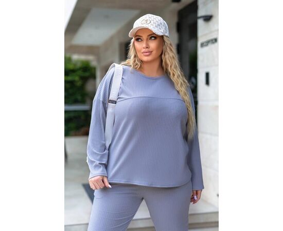 Костюм спортивний жіночий теплий 027 l.blue р.48-58 "Bulavka" недорого оптом від прямого постачальника, зображення 2
