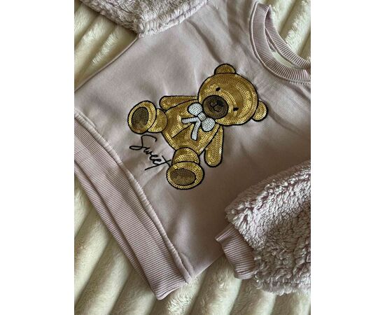 Костюм дитячий спортивний теплий на дівчинку 24205 grey р.0.6-2 "BURATINO" недорого оптом від прямого постачальника, зображення 2