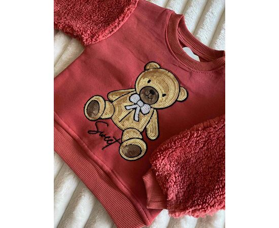 Костюм дитячий спортивний теплий на дівчинку 24205 red р.0.6-2 "BURATINO" недорого оптом від прямого постачальника, зображення 2