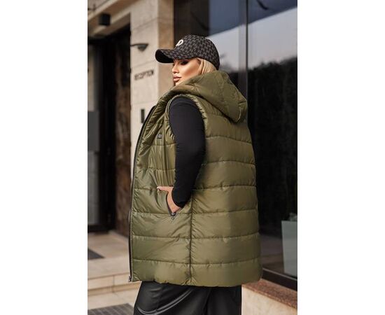 Жилетка женская 028 khaki р.48-58 "Bulavka" недорого оптом от прямого поставщика, изображение 2 Фотография Жилетка женская 028 khaki р.48-58 "Bulavka" недорого оптом от прямого поставщика, изображение 2