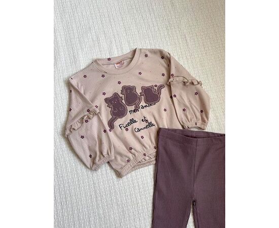 Костюм дитячий спортивний на дівчинку 450 grey р.3-6 "BURATINO" недорого оптом від прямого постачальника, зображення 2