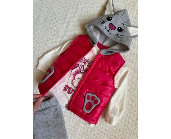 Фотография Костюм детский спортивный тёплый на девочку 459 crimson р.0.9-2 "BURATINO" недорого оптом от прямого поставщика, изображение 2