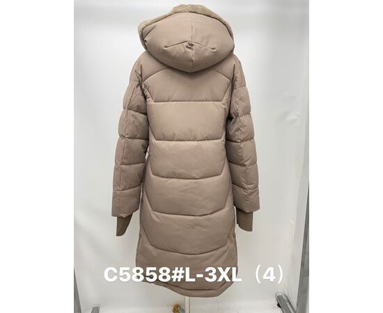 Фотография Пальто зимнее женское C5858 beige р.L-3XL "Jacket" недорого оптом от прямого поставщика, изображение 2