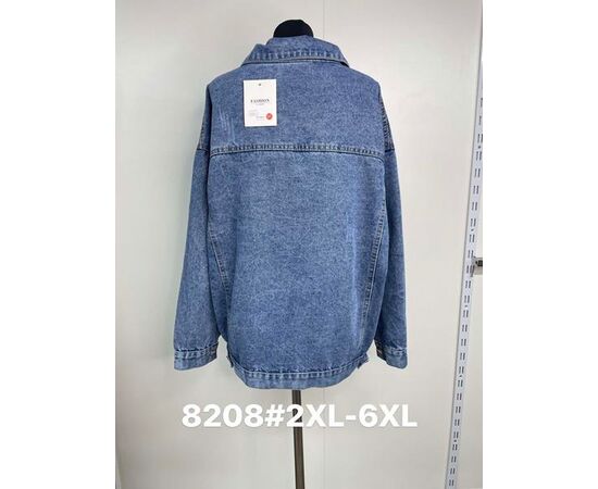 Куртка жіноча демісезонна 8208 blue р.2XL-6XL "Jacket" недорого оптом від прямого постачальника, зображення 2
