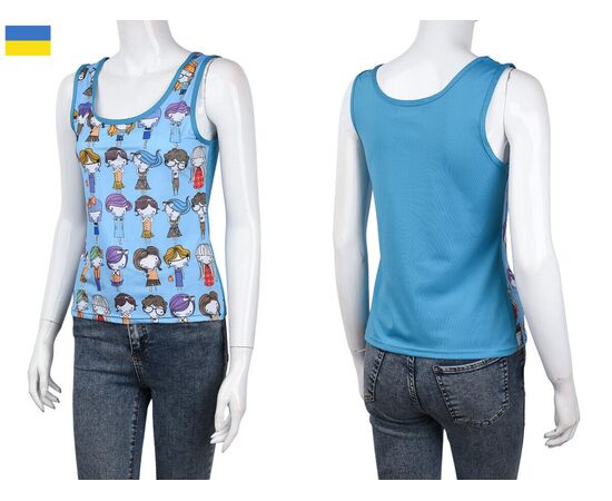 Фотография Майка женская NMA4005-1 blue р.S-L "Textile" недорого оптом от прямого поставщика, изображение 3