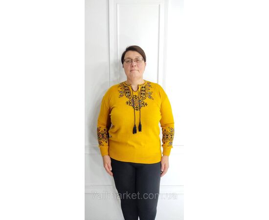 Джемпер-вышиванка женская супер-батал р-ры 58-64 (3цв)"7AM" купить недорого от прямого поставщика, изображение 2 Фотография Джемпер-вышиванка женская супер-батал р-ры 58-64 (3цв)"7AM" купить недорого от прямого поставщика, изображение 2