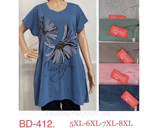 Туніка жіноча літня батал розміри 5XL-8XL (кв.мікс) "STELLA" недорого від прямого постачальника Туніка жіноча літня батал розміри 5XL-8XL (кв.мікс) "STELLA" недорого від прямого постачальника