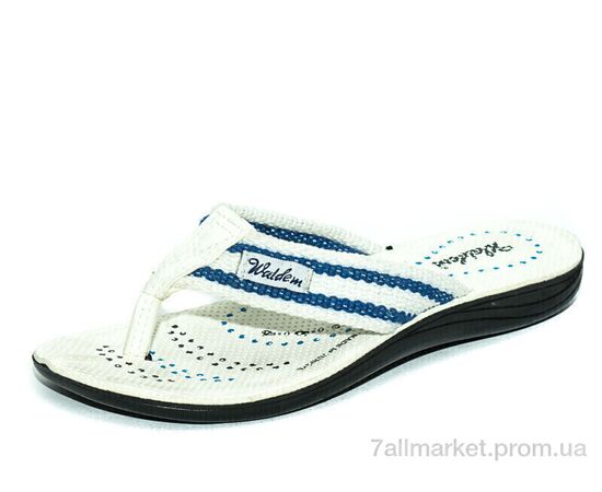 Шлепки женские облегченные Лето Ж025-3 бело-синий (6 пар р.36-40) "Waldem" недорого оптом от прямого поставщика Фотография Шлепки женские облегченные Лето Ж025-3 бело-синий (6 пар р.36-40) "Waldem" недорого оптом от прямого поставщика