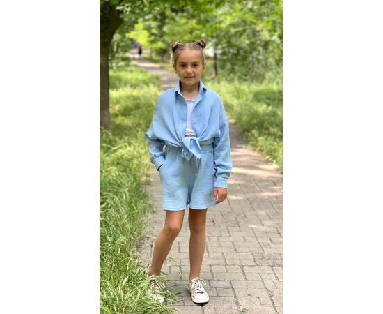 Костюм дитячий на дівчинку 2416 l.blue р.134-158 "LIMA SPORT" недорого оптом від прямого постачальника, зображення 2