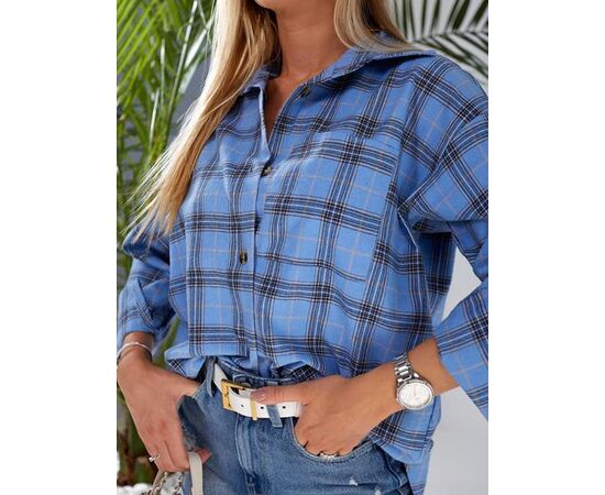 Рубашка женская 1050 blue р.44-50 "Funny Love" недорого оптом от прямого поставщика, изображение 2 Фотография Рубашка женская 1050 blue р.44-50 "Funny Love" недорого оптом от прямого поставщика, изображение 2