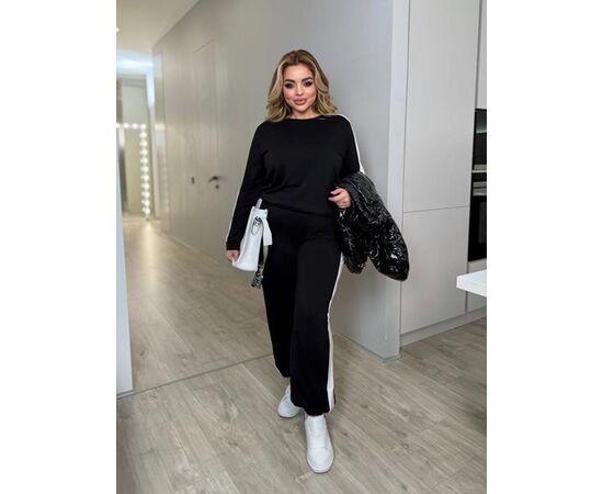 Костюм спортивний жіночий теплий 1303 black р.50-64 "Seven Zikina" недорого оптом від прямого постачальника, зображення 2