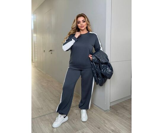 Фотография Костюм спортивный женский тёплый 1303 d.grey р.50-64 "Seven Zikina" недорого оптом от прямого поставщика, изображение 2