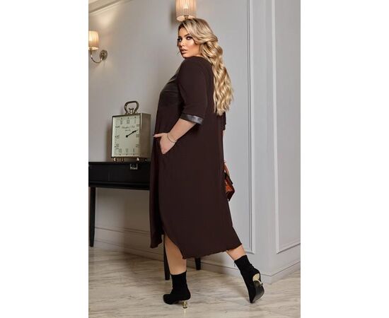 Платье летнее женское 894 d.brown р.50-64 "Seven Zikina" недорого оптом от прямого поставщика, изображение 2 Фотография Платье летнее женское 894 d.brown р.50-64 "Seven Zikina" недорого оптом от прямого поставщика, изображение 2