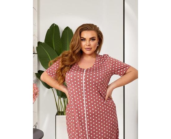 Фотография Халат женский 1030-1 brown р.50-60 "ZLATA" недорого оптом от прямого поставщика, изображение 2