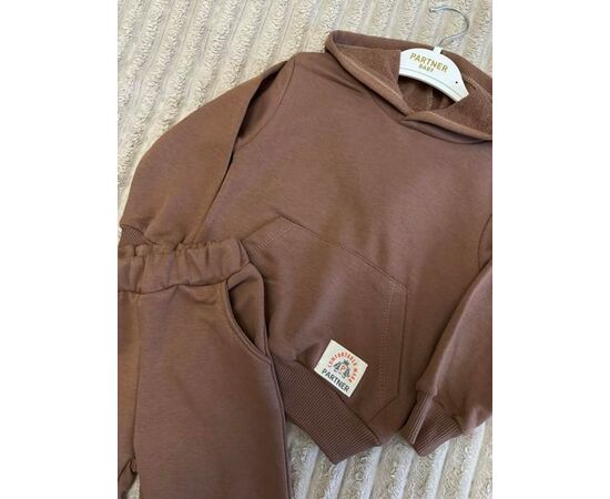 Костюм дитячий спортивний на дівчинку 1001 brown р.2-5 "BURATINO" недорого оптом від прямого постачальника, зображення 2