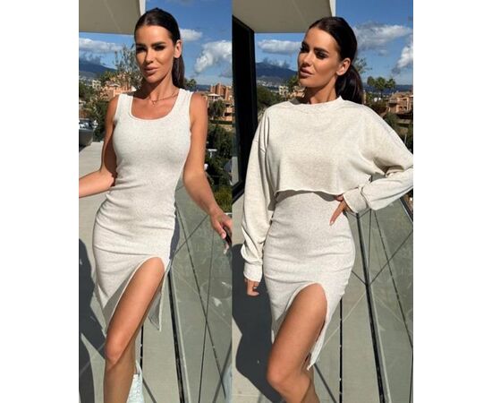 Костюм жіночий 1085 l.grey р.42-52 "FEMZONE" недорого оптом від прямого постачальника, зображення 2 Костюм жіночий 1085 l.grey р.42-52 "FEMZONE" недорого оптом від прямого постачальника, зображення 2