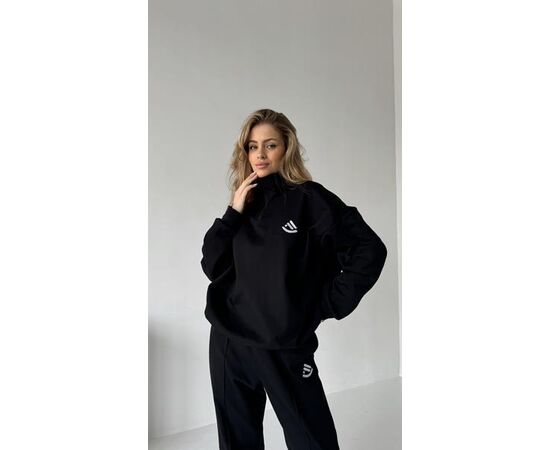 Костюм спортивный женский тёплый 1020-1 black р.S-L "SL Karavan" недорого оптом от прямого поставщика, изображение 2 Фотография Костюм спортивный женский тёплый 1020-1 black р.S-L "SL Karavan" недорого оптом от прямого поставщика, изображение 2