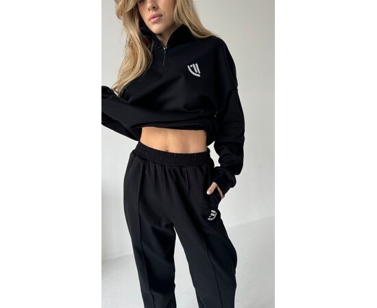 Костюм спортивный женский тёплый 1020-1 black р.S-L "SL Karavan" недорого оптом от прямого поставщика, изображение 3 Фотография Костюм спортивный женский тёплый 1020-1 black р.S-L "SL Karavan" недорого оптом от прямого поставщика, изображение 3