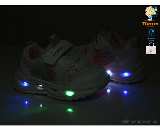 Кросівки дитячі модні  11483F LED (8 пар р.21-26) "TOM.M" недорого оптом від прямого постачальника, зображення 3