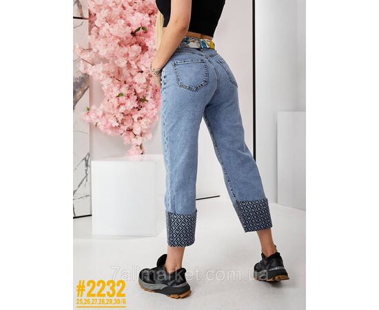 Фотография Джинсы кюлоты с ремнем размерный ряд 25,26,27,28,29,30 "PARTNERS" недорого от прямого поставщика, изображение 4