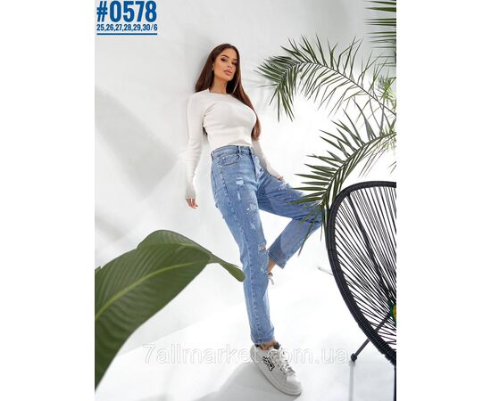 Жіночі MOM jeans розмірний ряд 25,26,27,28,29,30 "PARTNERS" недорого від прямого постачальника, зображення 2