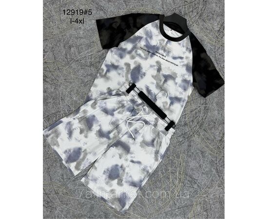 Фотография Спортивный костюм мужской с шортами р-ры L-4XL (3цв) "PROSTOMEN" недорого от прямого поставщика, изображение 2