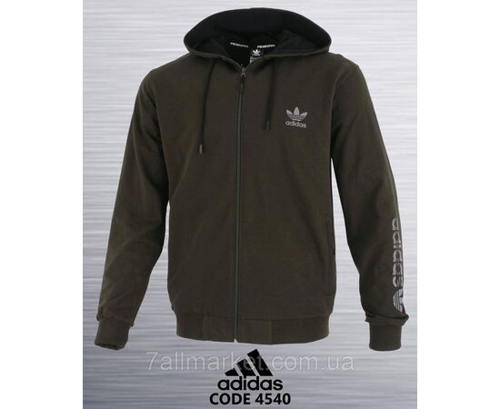 Фотография Кофта спортивная мужская на молнии с капюшоном ADIDAS р-ры S-2XL(5цв) "REMAIN"  недорого от прямого поставщика, изображение 4