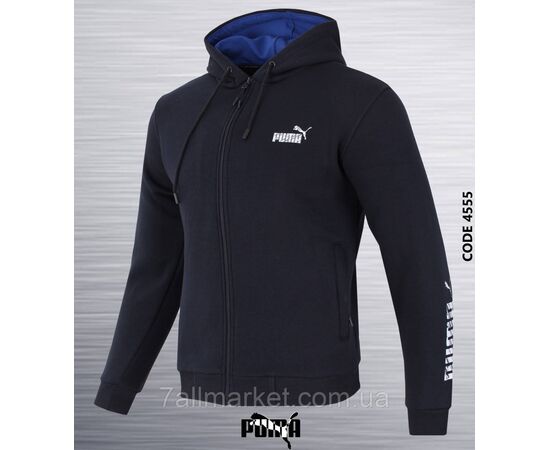 Фотография Кофта спортивная мужская на молнии с капюшоном PUMA р-ры S-2XL (2цв) "REMAIN"  недорого от прямого поставщика, изображение 2