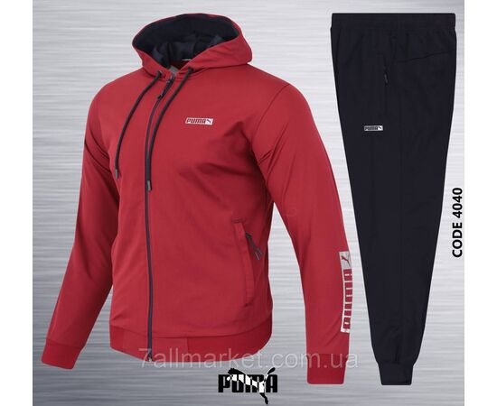 Фотография Спортивный мужской костюм на молнии PUMA  р-ры S-2XL (4цв) "REMAIN"  недорого от прямого поставщика, изображение 3
