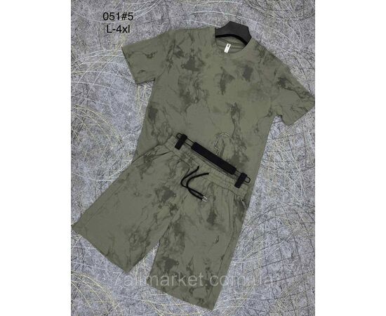 Фотография Спортивный костюм мужской с шортами р-ры L-4XL (3цв) "PROSTOMEN" недорого от прямого поставщика, изображение 3