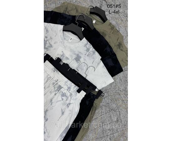 Фотография Спортивный костюм мужской с шортами р-ры L-4XL (3цв) "PROSTOMEN" недорого от прямого поставщика, изображение 3