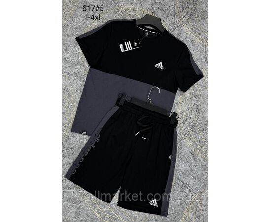 Фотография Спортивный костюм мужской с шортами р-ры L-4XL (2цв) "PROSTOMEN" недорого от прямого поставщика, изображение 2