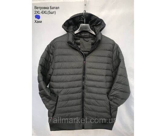 Фотография Ветровка мужская стеганная с капюшоном батал р-ры 2XL-6XL (6цв) "NEW NOCE" недорого от прямого поставщика, изображение 2