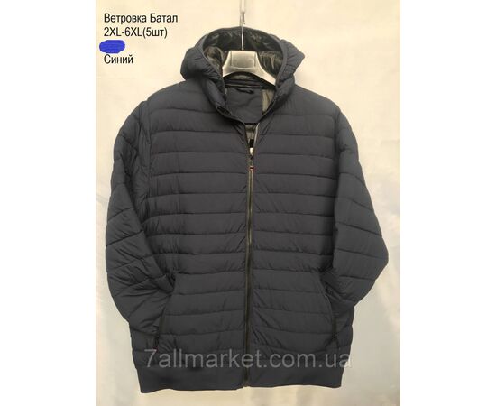 Фотография Ветровка мужская стеганная с капюшоном батал р-ры 2XL-6XL (6цв) "NEW NOCE" недорого от прямого поставщика, изображение 3