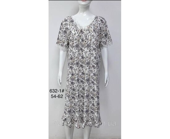 Ночная рубашка женская батал размеры 54-62 (2цв)"FLOWER" купить недорого от прямого поставщика, изображение 2 Фотография Ночная рубашка женская батал размеры 54-62 (2цв)"FLOWER" купить недорого от прямого поставщика, изображение 2