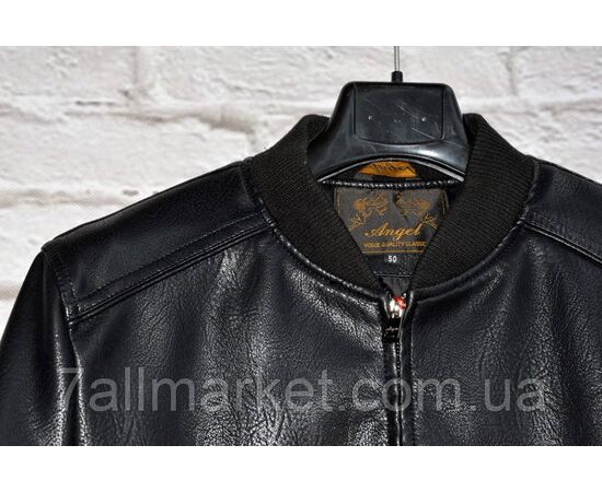 Фотография Куртка-бомбер мужская демисезонная, кожзам, размеры 48-60  "ANGELIS" недорого от прямого поставщика, изображение 4