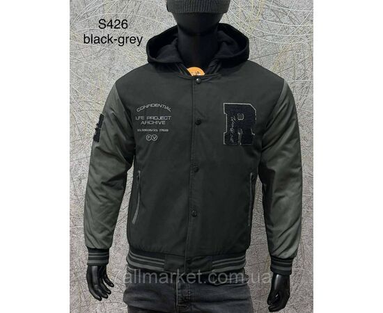 Фотография Куртка-бомбер мужская демисезонная на молнии, размеры L-4XL(3цв) "PROSTOMEN" недорого от прямого поставщика, изображение 2