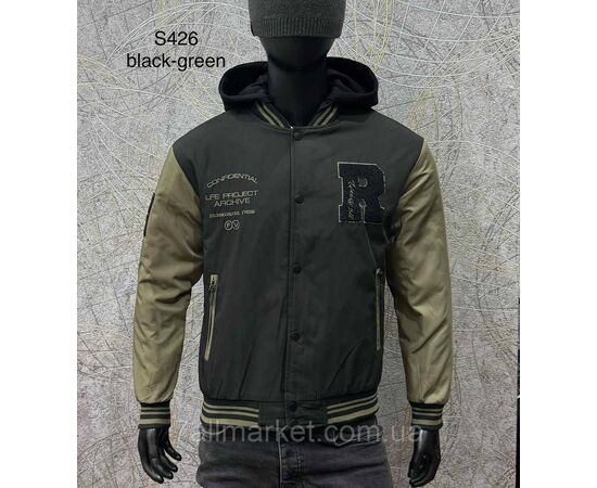 Фотография Куртка-бомбер мужская демисезонная на молнии, размеры L-4XL(3цв) "PROSTOMEN" недорого от прямого поставщика, изображение 3