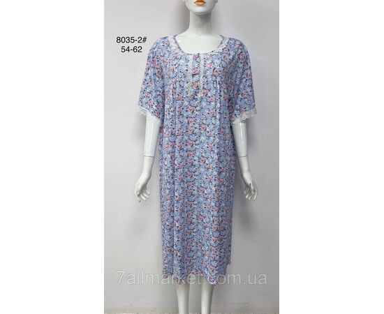Нічна сорочка жіноча/батал розміри 54-62 (2 кв)"FLOWER" купити недорого від прямого постачальника, зображення 2