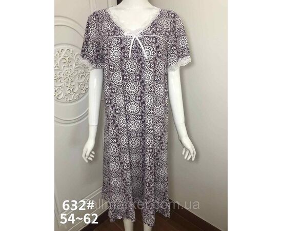 Ночная рубашка женская размеры 54-62 (2цв)"FLOWER" купить недорого от прямого поставщика, изображение 2 Фотография Ночная рубашка женская размеры 54-62 (2цв)"FLOWER" купить недорого от прямого поставщика, изображение 2