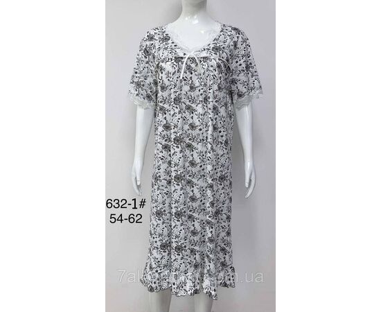 Нічна сорочка жіноча/батал розміри 54-62 (2 кв)"FLOWER" купити недорого від прямого постачальника, зображення 2