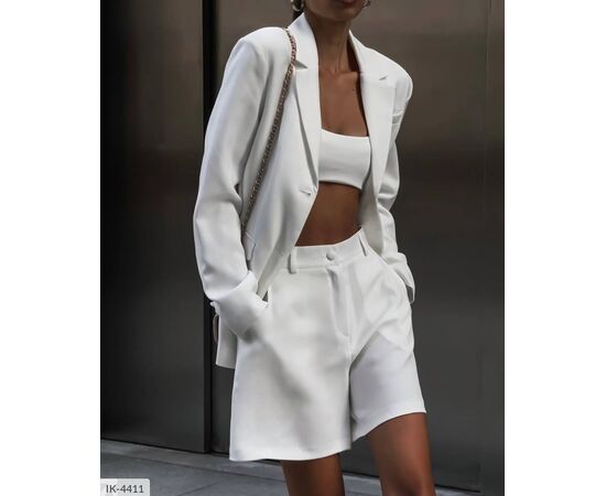 Женский костюм шорты пиджак р.S-M;M-L (2цв) "ANNVER" купить недорого от прямого поставщика Фотография Женский костюм шорты пиджак р.S-M;M-L (2цв) "ANNVER" купить недорого от прямого поставщика