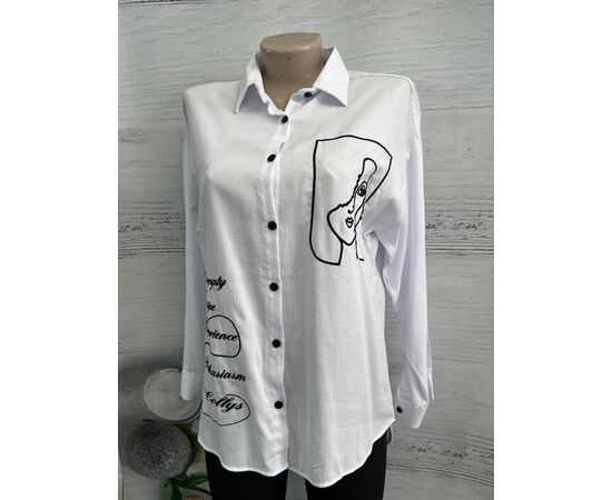 Сорочка жіноча 1017 white р.S-XL "SHEPARIS" недорого оптом від прямого постачальника Сорочка жіноча 1017 white р.S-XL "SHEPARIS" недорого оптом від прямого постачальника