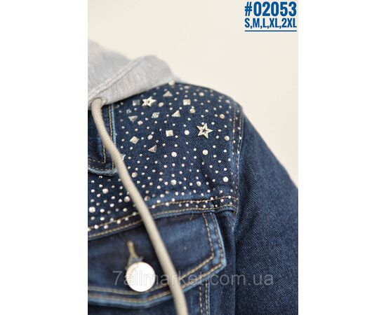 Укорочена джинсова куртка зі знімним капюшоном розмірний ряд S, M, L,XL,2XL "PARTNERS", зображення 3 Укорочена джинсова куртка зі знімним капюшоном розмірний ряд S, M, L,XL,2XL "PARTNERS", зображення 3